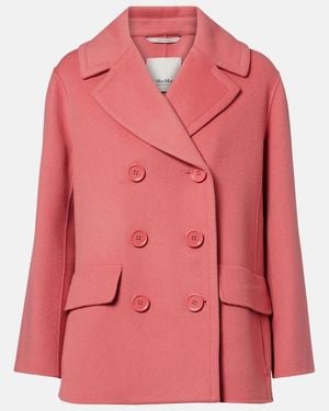 Max Mara Efebo Double-Breasted Virgin Wool Jacket - Red