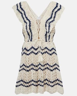 Anna Kosturova Seaside Crochet Cotton Polo Dress - Red