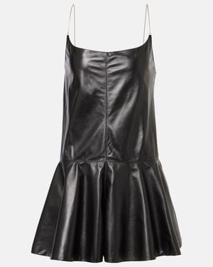 Alaïa Playsuit Slip Aus Leder - Schwarz