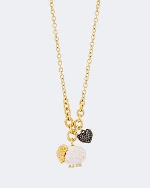 Chloé Embellished Enamel Pendant Necklace - Metallic