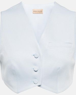 AYA MUSE Auri Cropped Vest - White
