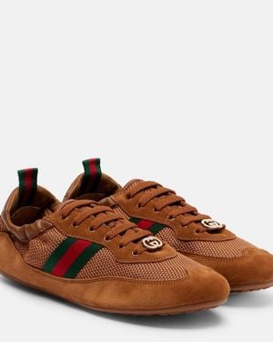 Gucci Sneakers Shift Mit Veloursleder - Braun