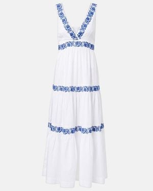 Heidi Klein Cannes Embroidered Cotton Maxi Dress - White