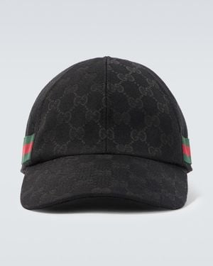 Gucci Gg Canvas Web Stripe Baseball Cap - Black