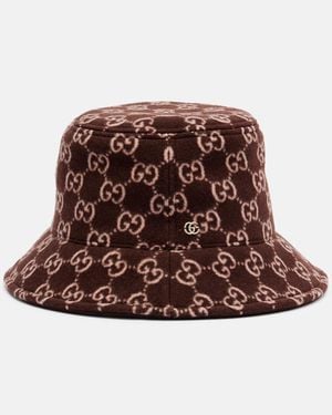 Gucci Gg Wool Bucket Hat - Brown