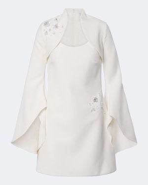 Safiyaa Bridal Fran Embellished Crepe Minidress - White
