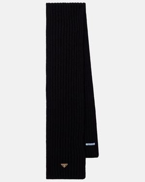 Prada Schal Aus Schurwolle - Schwarz