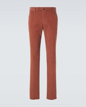 Slowear Cotton Corduroy Straight Trousers - Red