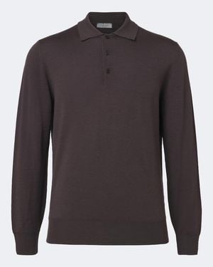 Canali Pullover Polo - Marrone