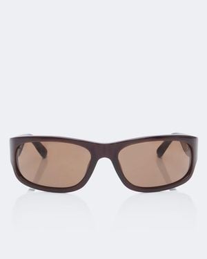 Magda Butrym Rectangular Acetate Sunglasses - Brown