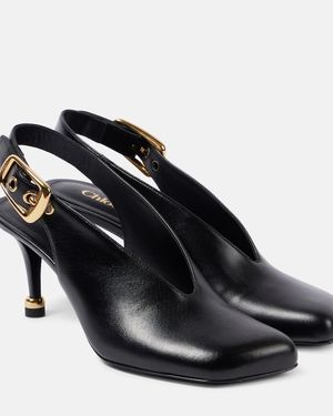 Chloé Andrea Leather Slingback Court Shoes - Black
