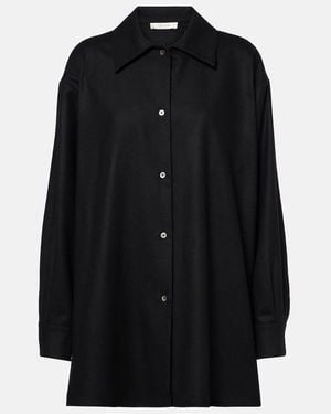 The Row Komako Wool And Cashmere Shirt - Black