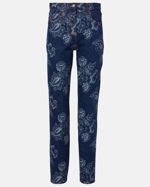 Etro Regular-Fit Jacquard Jeans - Blue