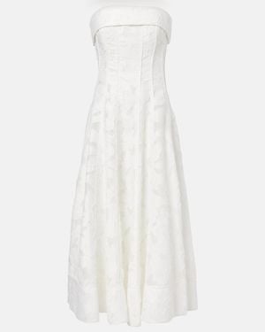 Jonathan Simkhai Imogen Jacquard Bustier Dress - White