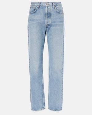Agolde 90's Pinch Waist High-Rise Straight Jeans - Blue