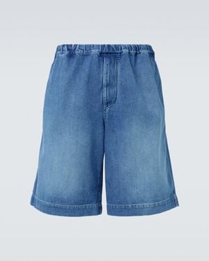 Plan C Denim Bermuda Shorts - Blue