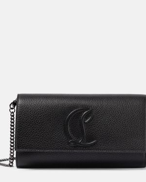 Christian Louboutin Logo Leather Wallet On Chain - Black