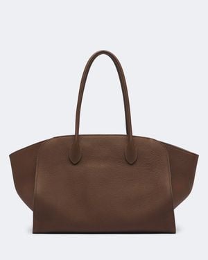 The Row Marlo 14 Leather Tote Bag - Brown