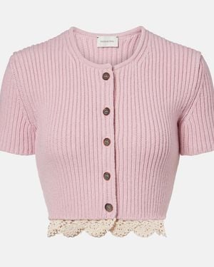Magda Butrym Top Aus Kaschmir Mit Haekelstrick - Pink