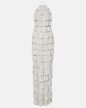 Tom Ford Ruffled Tiered Gown - White