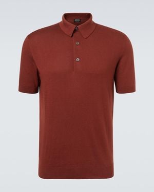 ZEGNA Cotton Polo Shirt - Red