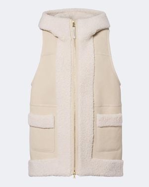 Bogner Lonal Shearling-Trimmed Suede Ski Vest - Natural