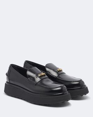Tod's Leather Platform Loafers - Black