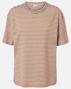 Brunello Cucinelli Oversize T-Shirt Aus Baumwoll-Jersey - Weiß