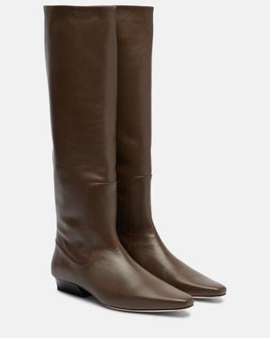 STAUD Wally Leather Knee-High Boots - Brown
