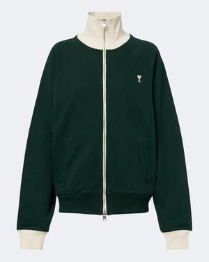 Ami Paris Hoodie Ami De Coeur Aus Baumwoll-Jersey - Grün