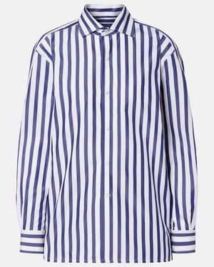 Ralph Lauren Striped Cotton Poplin Shirt - Blue