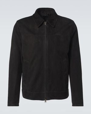 Brioni Suede Blouson Jacket - Black