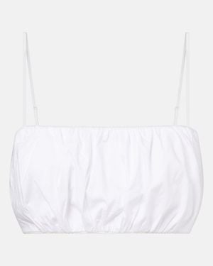 STAUD Crop Top Fiore De Algodon - Blanco