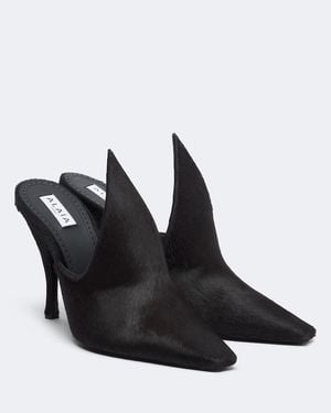Alaïa Calf Hair Mules - Black