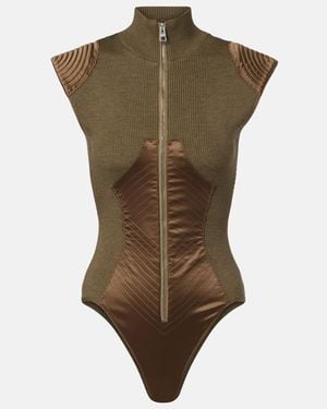 Jean Paul Gaultier Wool-Blend Bodysuit - Brown