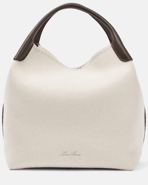 Loro Piana Bale Large Cashmere Bucket Bag - Natural