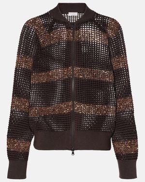 Brunello Cucinelli Cardigan Aus Baumwolle Mit Pailletten - Schwarz