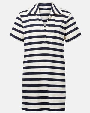Veronica Beard Cayden Striped Cotton Polo Dress - Blue
