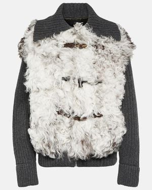 Alanui Jacke The Big Chill Aus Shearling Und Wolle - Grau