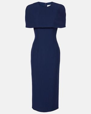 Roland Mouret Caped Crepe Cocktail Dress - Blue