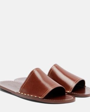 TOTEME Studded Leather Slides - Brown