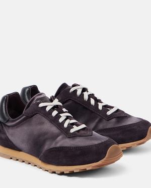 Le Monde Beryl Slim Runner Satin Trainers - Blue