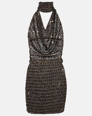 AYA MUSE Tipo Sequined Halterneck Minidress - Black
