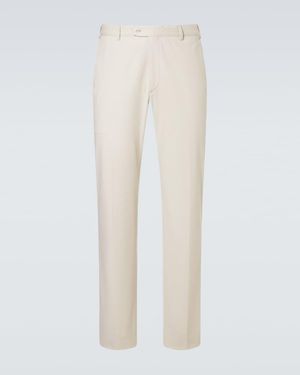 Brioni Cotton-Blend Straight Trousers - White