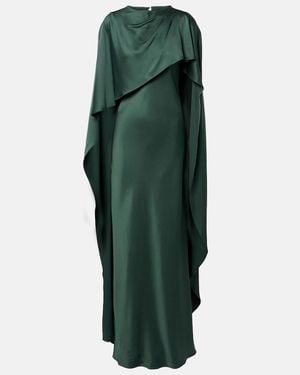 Jonathan Simkhai Izel Caped Satin Gown - Green