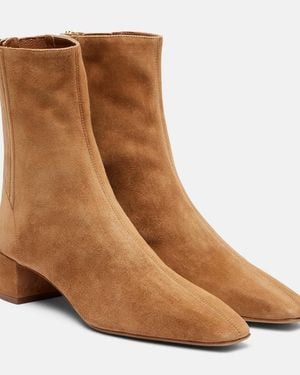 Aquazzura Saint Honore 35 Suede Ankle Boots - Brown