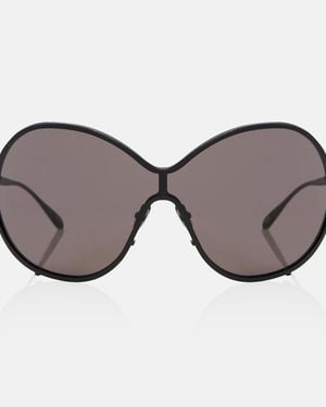 Alaïa Oversize-Sonnenbrille Lettering Logo - Braun