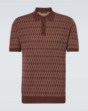 Slowear Cotton Jacquard Polo Shirt - Brown