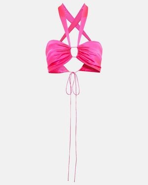 The Sei Silk Satin Bra Top - Pink