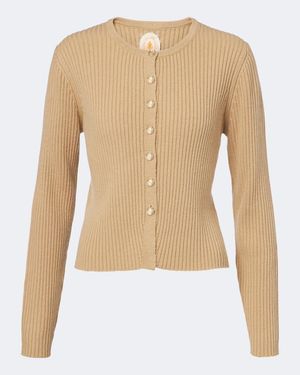 Jardin Des Orangers Ribbed-Knit Wool And Cashmere Cardigan - Natural